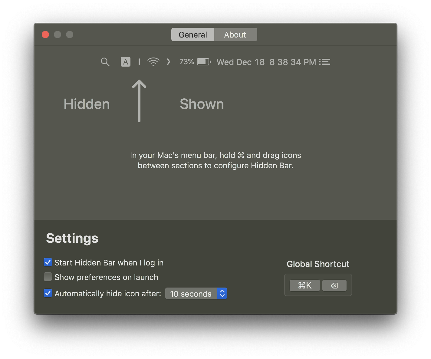 Hidden Bar screenshot 1 of 3