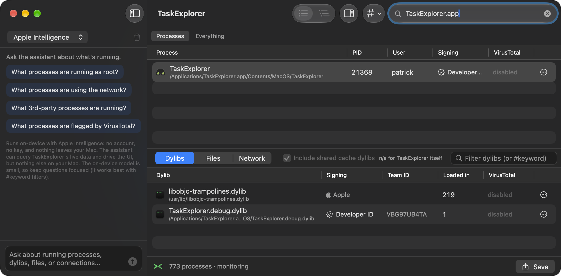TaskExplorer screenshot