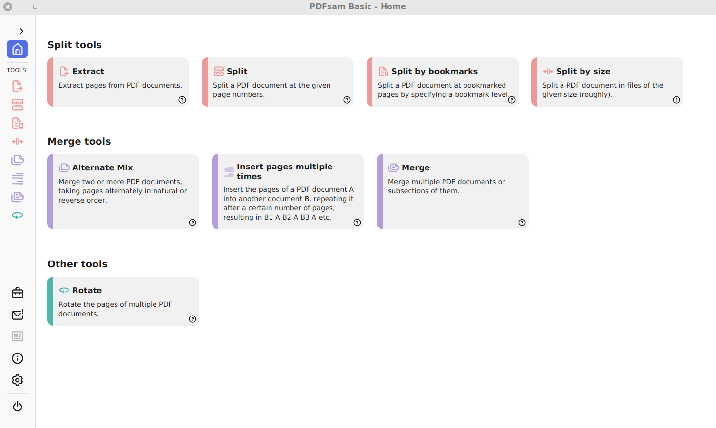 PDFsam Basic screenshot