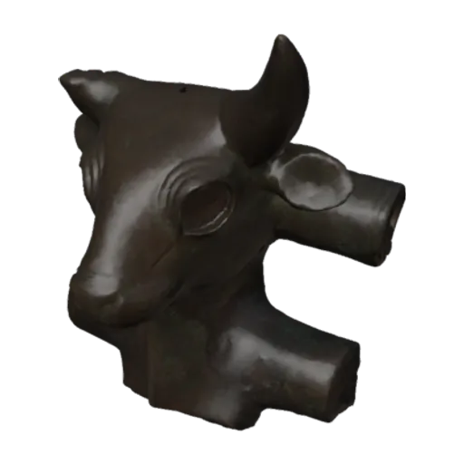 Bronze bull's head, a 3D model you can turn