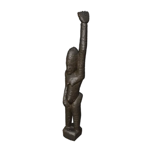 Female figure with raised arm, a 3D model you can turn