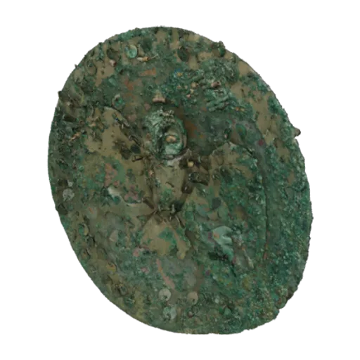 Shield with owl figure, a 3D model you can turn