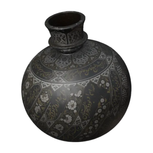Base for a Water Pipe (Huqqa) with Poetry and Flowers, a 3D model you can turn