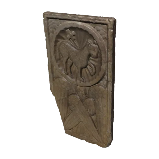 Relief of Agnus Dei and Cherub, a 3D model you can turn