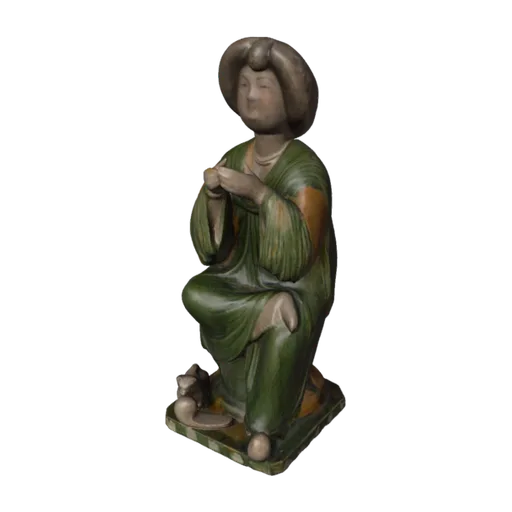 Seated court lady, a 3D model you can turn