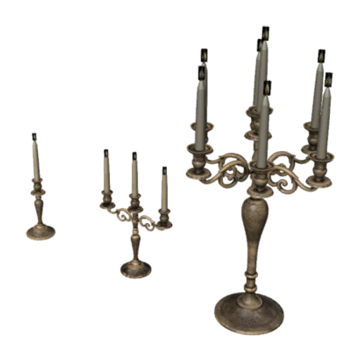 Brass Candleholders, a 3D model you can turn