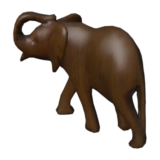 Carved Wooden Elephant, a 3D model you can turn