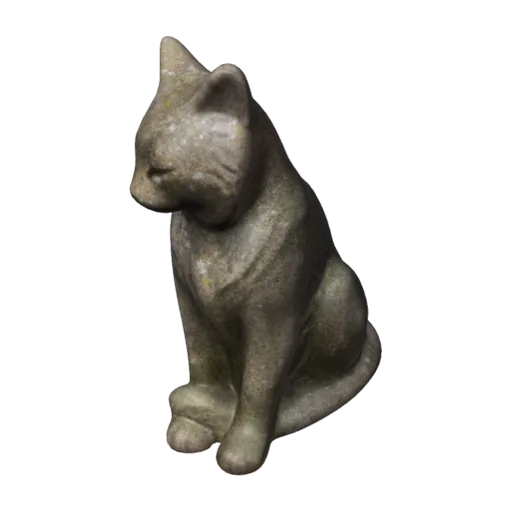 Concrete Cat Statue, a 3D model you can turn