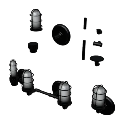 Industrial Caged Sconce, a 3D model you can turn