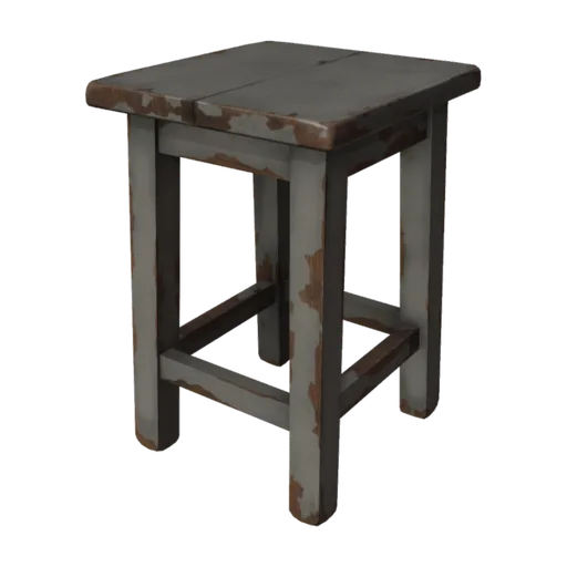 Painted Wooden Stool, a 3D model you can turn