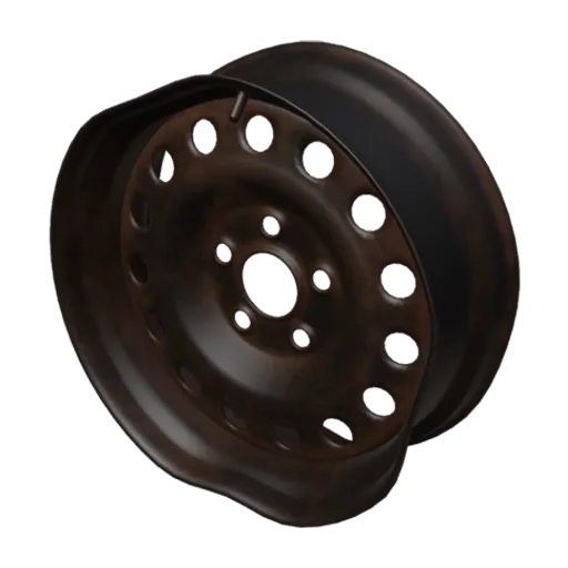 Rusted Wheel Rim 01, a 3D model you can turn