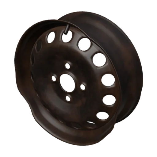 Rusted Wheel Rim 02, a 3D model you can turn