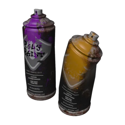 Spray Paint Bottles 02, a 3D model you can turn