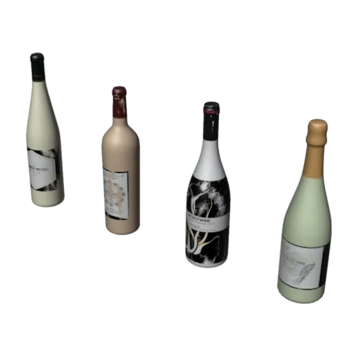 Wine Bottles 01, a 3D model you can turn