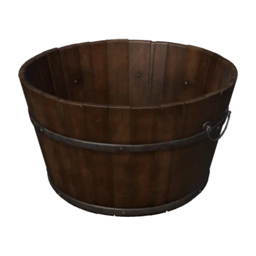 Wooden Bucket 02, a 3D model you can turn