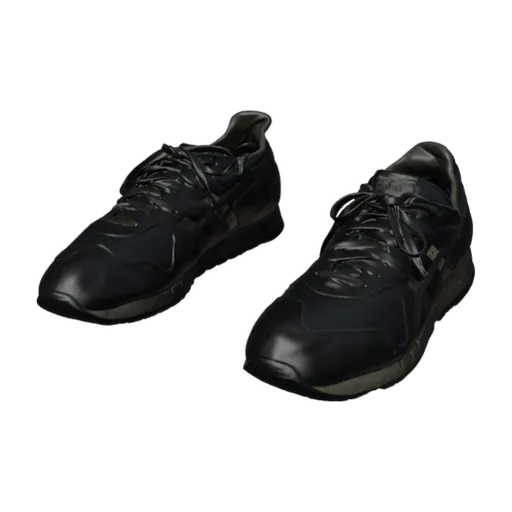 Pair of blue sneakers worn by Wellington Webb while campaigning, a 3D model you can turn