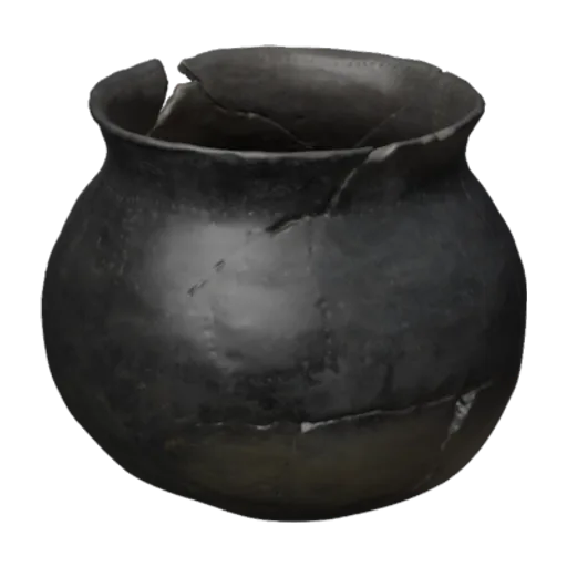 Colonoware pot from Cooper River, Charleston County, SC, a 3D model you can turn