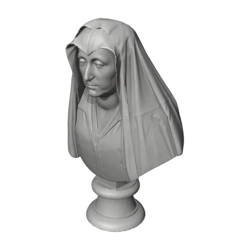 Bust of Camilla Barbadori (dead 1609). Mother of Pope Urban VIII Barberini, a 3D model you can turn