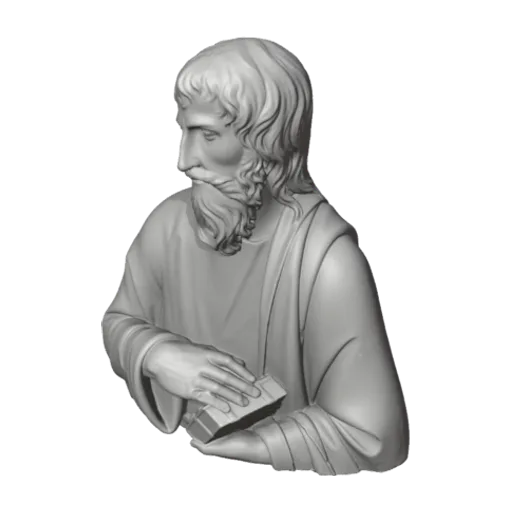 A Saint with a Book, a 3D model you can turn