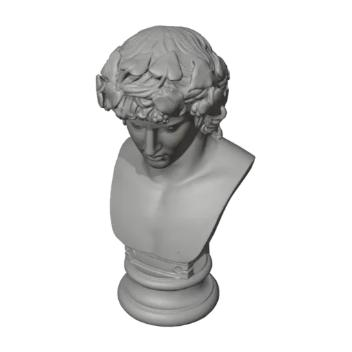 Portrait of Antinous with an ivy wreath, a 3D model you can turn