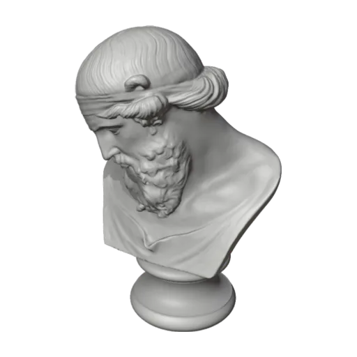 Priapus with beard and diadem, a 3D model you can turn