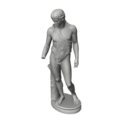 Dionysus with an animal skin over his right shoulder, a 3D model you can turn