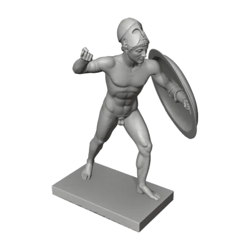 Standing warrior with shield, a 3D model you can turn