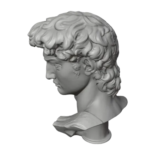 Head of David, a 3D model you can turn