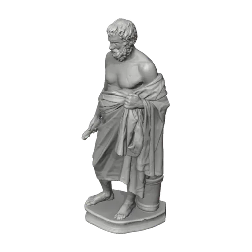 Portrait of a philosopher, possibly the Greek cynic and satirist Menippus?, a 3D model you can turn