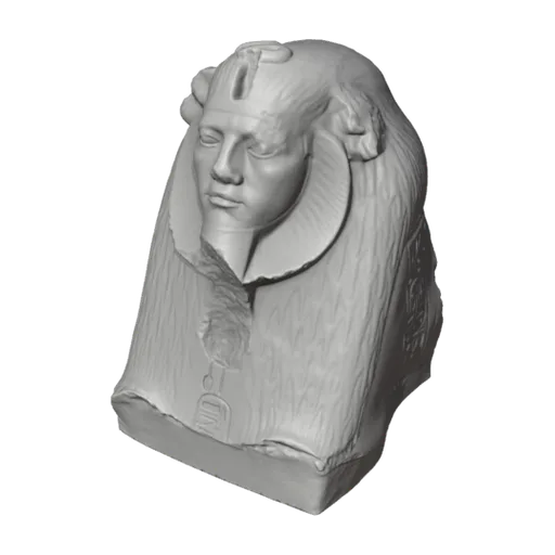 Head and chest of a sphinx with the features of Amenemhat, a 3D model you can turn