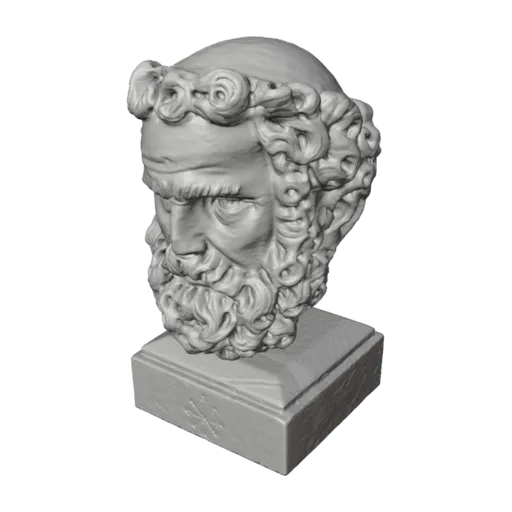 Head of a bearded Man, a 3D model you can turn